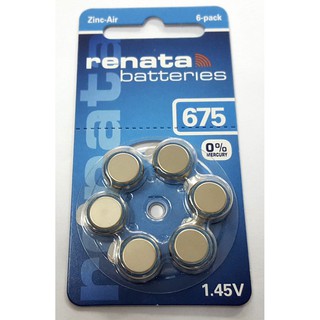 ถ่านสำหรับเครื่องช่วยฟังคนหูตึง Renata ZA675 หรือ PR44 แพค 6…