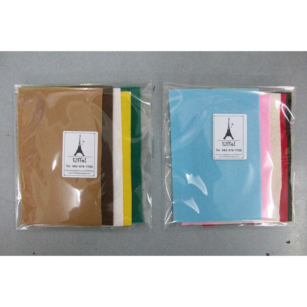 ผ้าสักหลาด 2 หน้า แบบนิ่ม แพ็คเซ็ต 5 สี (ขนาด 10*15 ซม) **มี 2 โทน