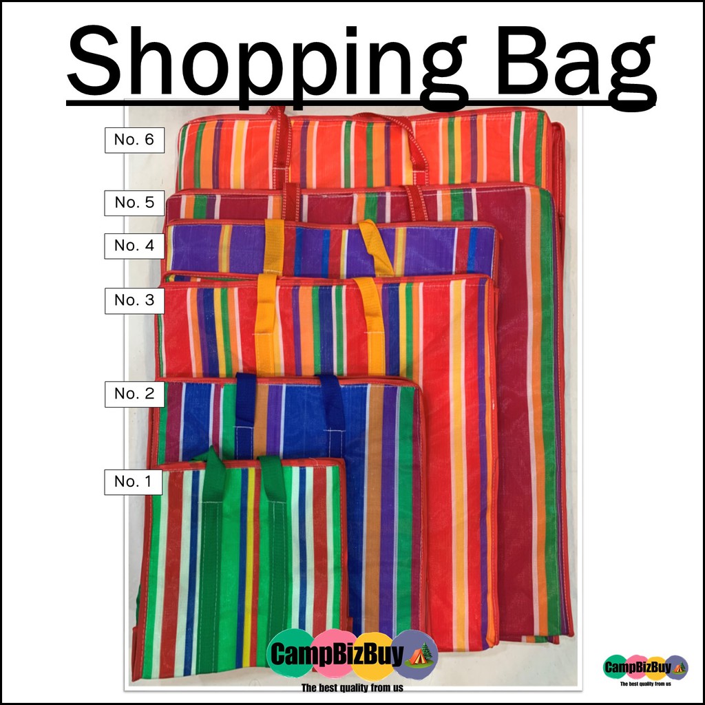 ถุงช้อปปิ้ง หนาสองชั้น Shopping bags ถุงไนลอน ถุงกระสอบไนลอน ถุงกระสอบ คละสี ใช้งานง่าย ใส่ของหนักได้ ไม่ขาด มี 6 ขนาด