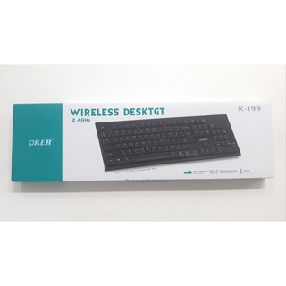 คีย์บอร์ดไร้สาย Keyboard Wireless 2.4GHz Oker K199