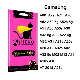 Focus Hero Cat กระจกนิรภัยกันรอย เต็มจอ A80 A72 A71 A70 A52 A52 5g A52s 5g A51 A50 A50s A30 A42 5g A32 A22 4g M32 A31