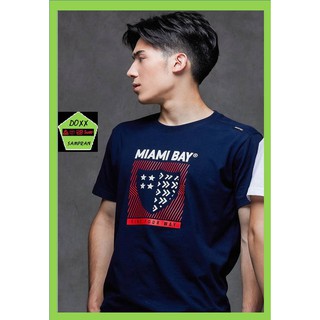 Miami bay เสื้อคอกลม ชาย รุ่น Shield สีกรม