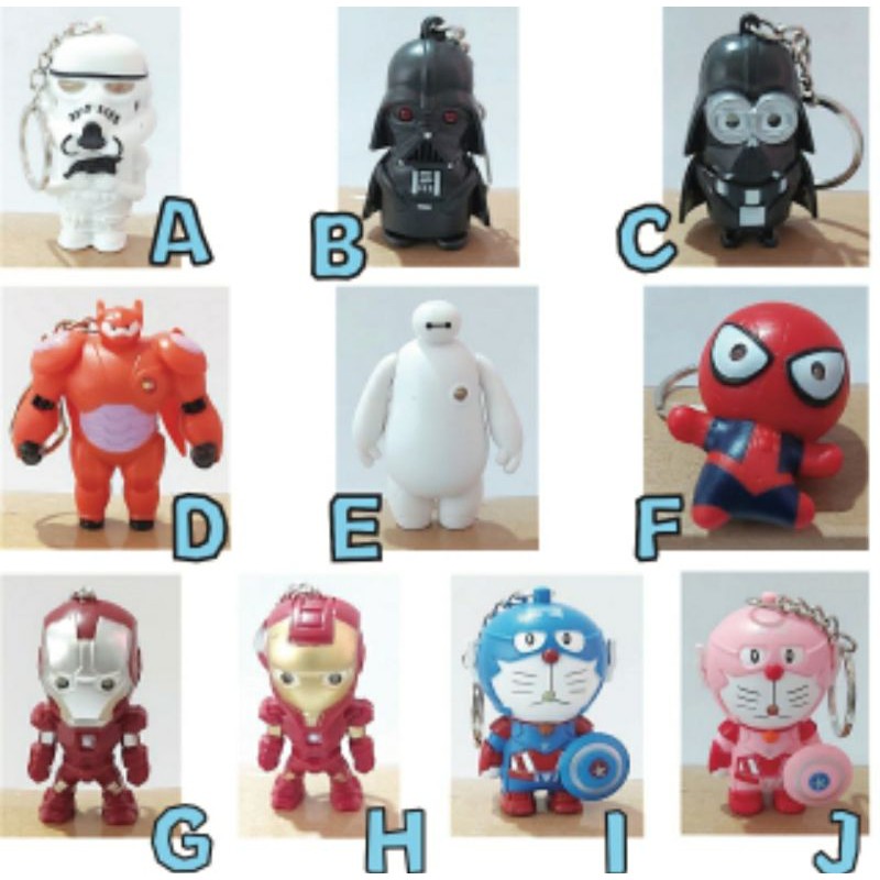 GANTUNGAN IRONMAN CHARACTER KEYCHAIN สามารถส่องสว่างและเสียงของขวัญวันเกิด LIGHT N SOUND KEYCHAIN