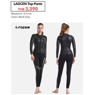 Lagcen wetsuit Set Women  neoprene 2.5mm Black (ชุดเว็ทดำน้ำ)