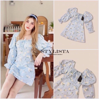 เดรสลายทั้งตัวดอกไม้เเขนยาวStylista