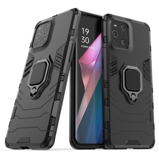 เคส OPPO Find X3 Pro ฮาร์ดเคสกันกระแทกเคสโทรศัพท์ Hybrid Armor Shockproof Ring Case OPPO FindX3 FindX3Pro Cover Stand