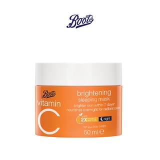 BOOTS VITAMIN C บู๊ทส์ วิตามิน ซี ไบรท์เทนนิ่ง สลีพปิ้ง มาส์ก 50 มล.BOOTS VITAMIN C BRIGHTENING SLEEP MASK 50ML (RR)