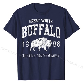 เสื้อยืดลําลอง ผ้าฝ้าย แขนสั้น พิมพ์ลาย Great Buffalo One That Got Away สําหรับผู้ชายS-3XL