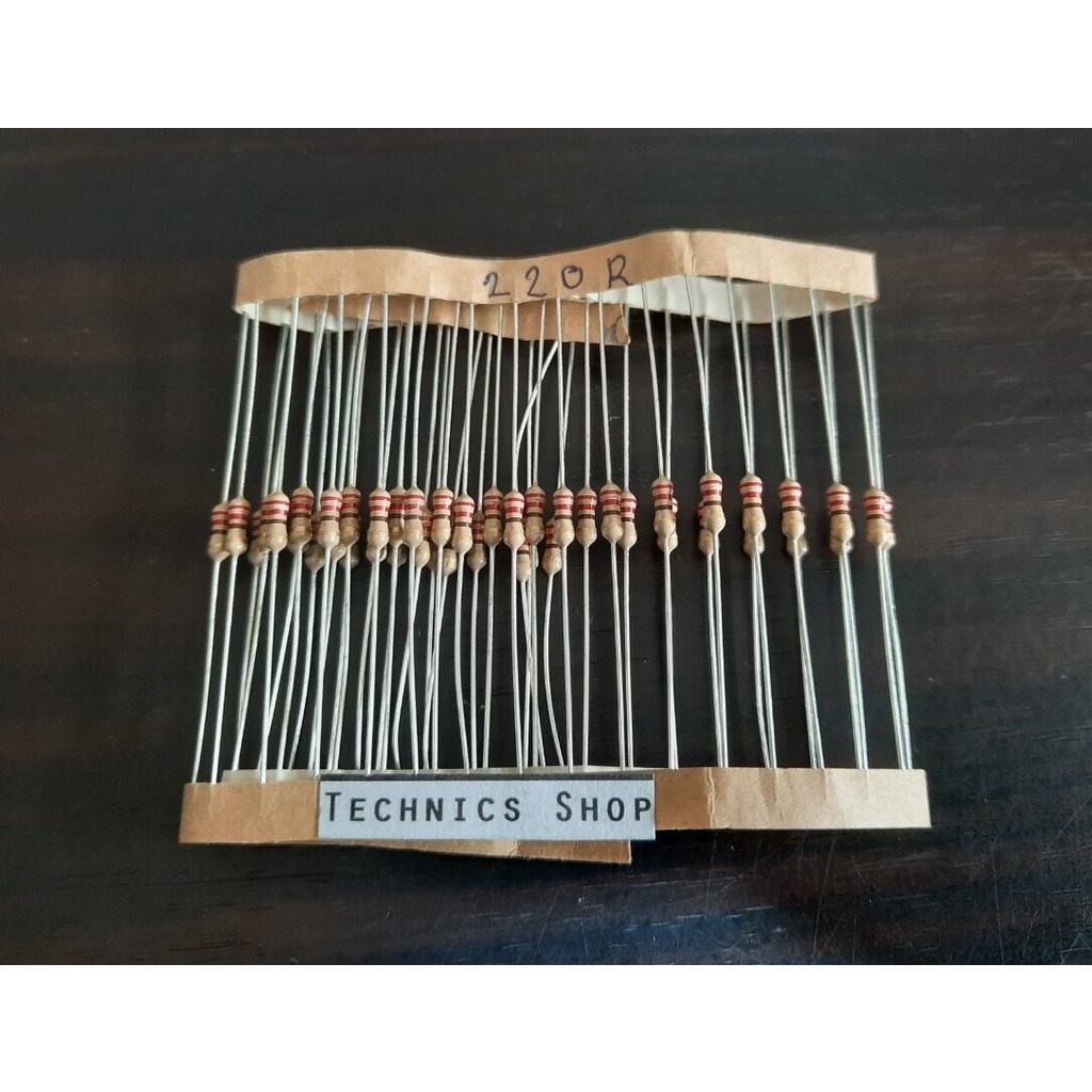 ตัวต้านทาน 220 โอห์ม 1/4W จำนวน 20 ตัว Resistor 220 Ohm 20 pcs.
