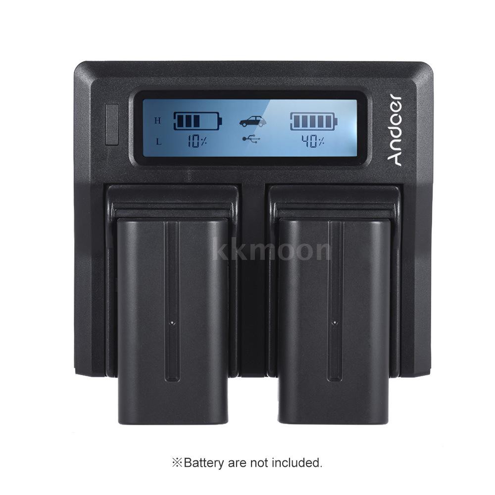 Andoer NP-F970 ที่ชาร์จเเบตกล้อง พร้อมจอเเสดงผล LCD สำหรับ Sony NP-F550/F750/F950/ NP-FM50/FM500H/QM71