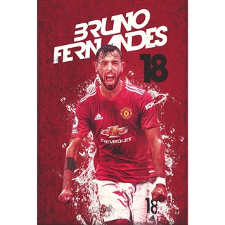 โปสเตอร์ บรูโน่ Bruno Manchester United แมนเชสเตอร์ยูไนเต็ด Manu MUFC แมนยู Red Devils Poster ของขวัญ ฟุตบอล Football