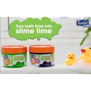 Suave Kids Slime 3in1 Shampoo+Conditioner+Body Wash 10oz. (กระปุกใหญ่)  สบู่ ยาสระผมผสมครีมนวด ในรูปแบบสไลม์