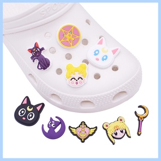 Crocs Jibbitz Sailor Moon Shoe Buckle New cute hole shoe buckle PVC soft rubber little star series garden shoe buckle shoe decorations shoe accessories