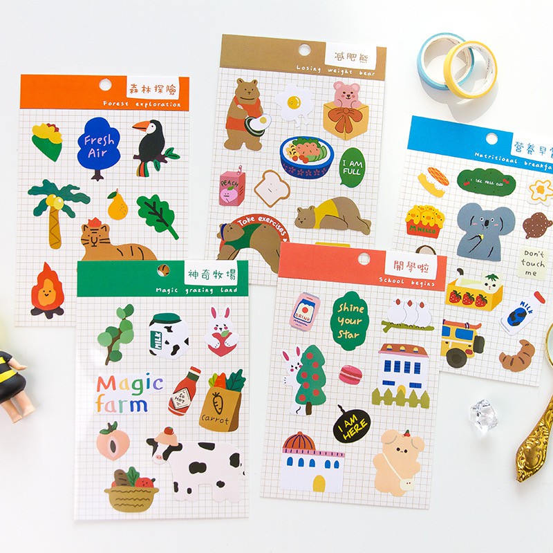 🎪💫สติ๊กเกอร์PVCกันน้ำ ไดคัทDIY พร้อมส่ง!!STICKER ขนาด 11.5*17.2 cm ลายติสๆแปะยังไงก็สวย🤍✨