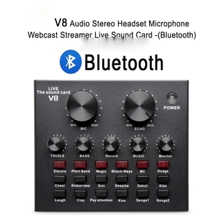 V8 Audio Stereo Headset Microphone Webcast Streamer Live Sound Card(Bluetooth)V8 BT USBเสียงชุดหูฟังไมโครโฟน Webcast