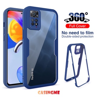 เคสโทรศัพท์มือถือแบบใส สองด้าน กันกระแทก 360 องศา สําหรับ Xiaomi Redmi Note 11 Pro 11s 11Pro + 5G Not11 Note11 Pro plus