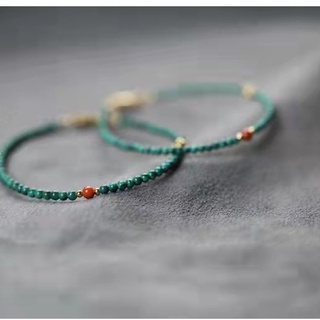 Malachite/Pink Agate หินเกรด5A หินธรรมชาติ 100% - โชคดี , มั่งคั่ง , ความรักพร้อมส่ง