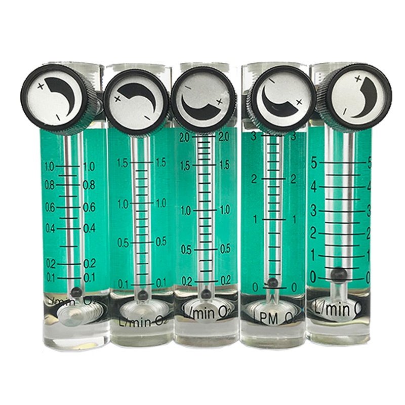 เครื่องวัดการไหลของก๊าซออกซิเจนในอากาศ อะคริลิค O2 พร้อมตัวเชื่อมต่อวาล์วทองเหลือง 0.1Mpa 0-3L Mini 