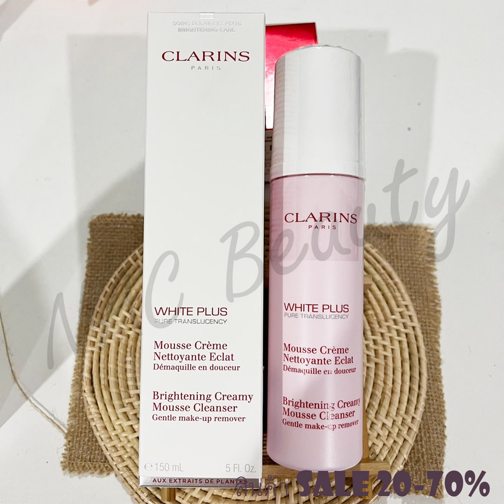 ป้ายไทย_ของแท้100%_Clarins Clarins White Plus Pure Translucency Brightening Creamy Mousse Cleanser 1