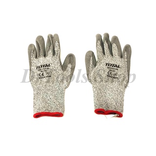 ถุงมือนิรภัย ถุงมือกันคม เคลือบ PU ขนาดXL TOTAL รุ่น TSP1701-XL ( Safety Glove )