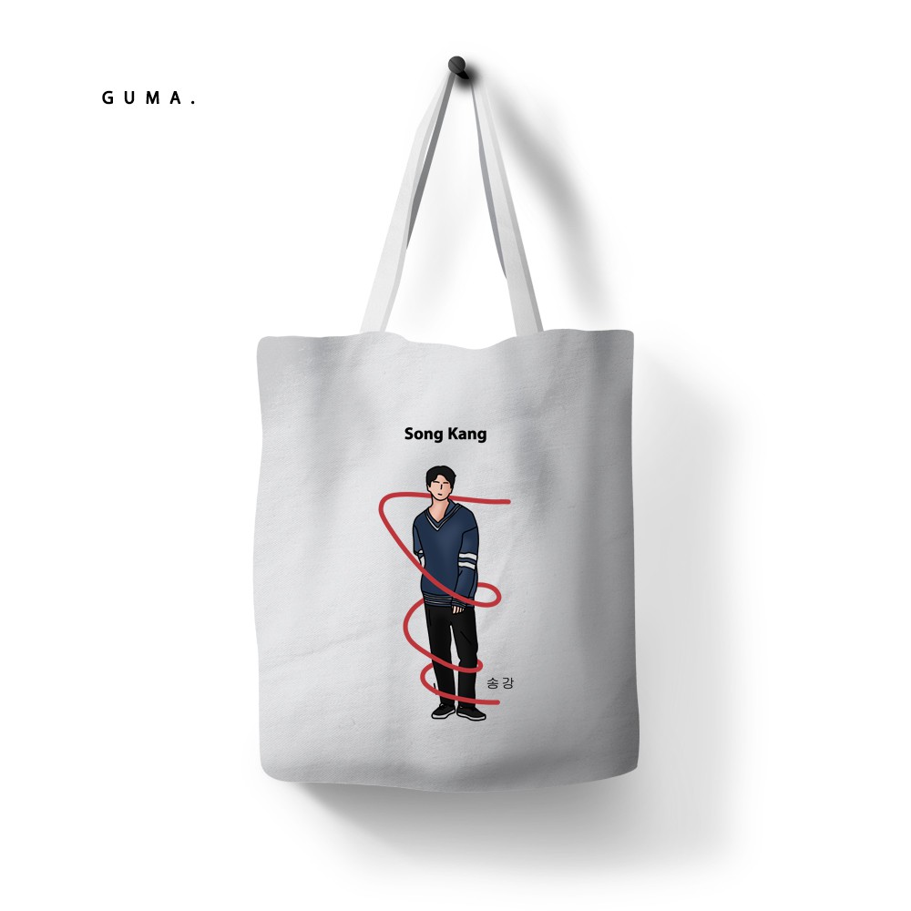 SONG KANG กระเป๋าผ้าแคนวาสผู้หญิง original Gama.ku