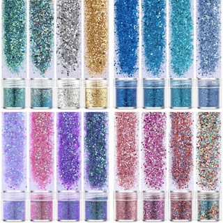 Siy ผงเลื่อมโฮโลแกรม 16 สีสําหรับตกแต่งเล็บ