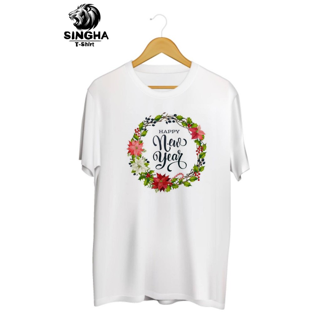SINGHA T-Shirt New Year Collection🎊 เสื้อยืดสกรีนลาย Mistletoe New Year