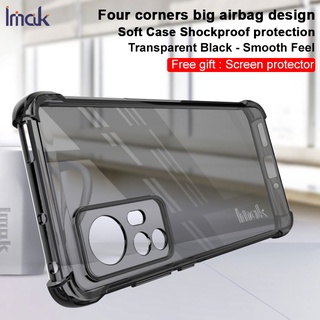 Imak Xiaomi Mi 12 Pro 12X Shockproof Soft TPU Case Xiomi Mi12 / Mi12X Transparent Silicone Back Cover Screen Film