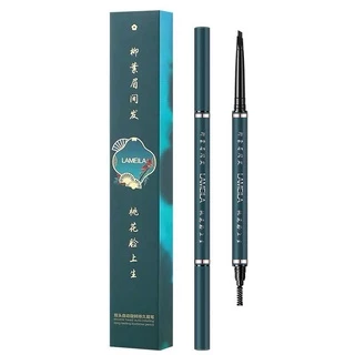 ดินสอเขียนคิ้วกันน้ำ 2 in 1 หัวเรียวเล็ก มีแปรงปัดคิ้วในตัว818
