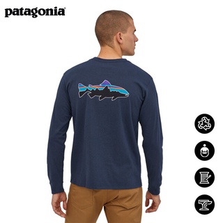 เสื้อยืดแขนยาว พิมพ์ลาย Patagonia Fly Fishing สําหรับผู้ชาย