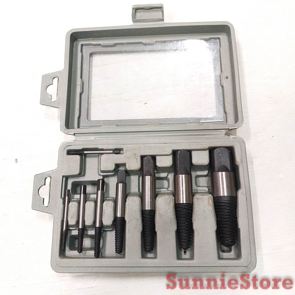 ชุดถอนน็อตเกลียวซ้าย 8 ชิ้น สกรูถอนก๊อกน้ำ ถอนน็อตขาด Screw Extractor Set 8 PCS