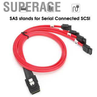 สายเคเบิลเชื่อมต่อ H0203 Mini Sas 36P Sff-8087 เป็น 4Sata สีแดง 0.5 เมตร