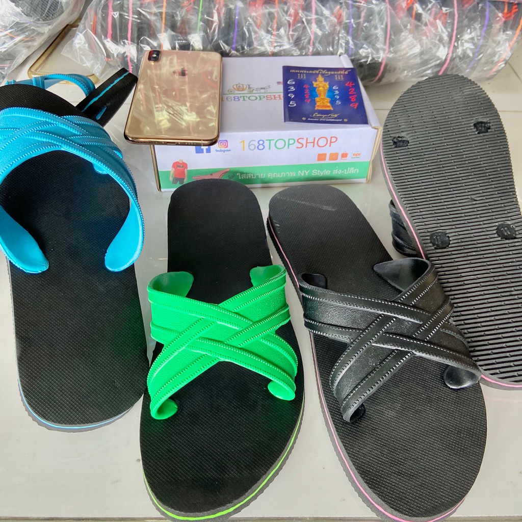รองเท้าแตะฟองน้ำ BOTO [1 โหล] 12 คู่ ถูกสุดในไทย หูหนีบ 4หู คละสี รองเท้าฟองน้ำ สังฆทาน Rubber Flip-flops sandals