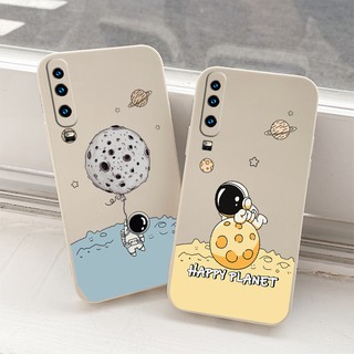 เคสโทรศัพท์นักบินอวกาศ Liquid Silicone Phone Case For Huawei P30 P30Pro P30Lite Pro Lite Shockproof Camera Lens Protection Soft Back Cover เคสมือถือ