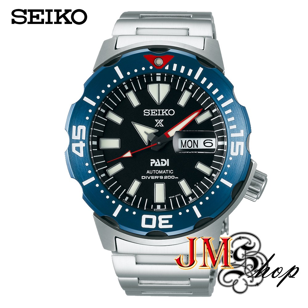 SEIKO Monster Prospex Padi Special Edition นาฬิกาข้อมือผู้ชาย สายสแตนเลส SRPE27K1 / SRPE27K