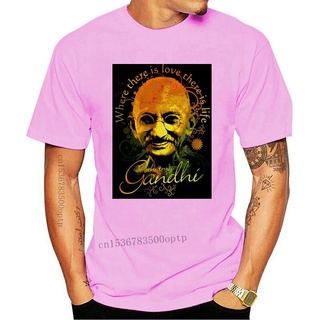 เสื้อยืดผ้าฝ้ายพิมพ์ลายขายดี เสื้อยืดคอกลม ผ้าฝ้าย พิมพ์ลาย Mahatma Gandhi สําหรับผู้ชาย