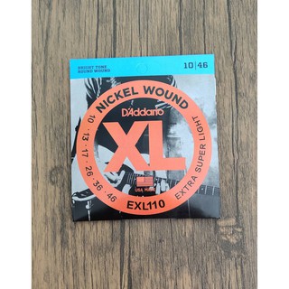 DAddario สายชุดกีตาร์ไฟฟ้า Nickel Wound, Regular Light GRUGE 10-46 รุ่น EXL110