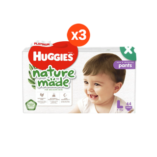 [ใหม่] Huggies Naturemade Pants Diapers ฮักกี้ส์ ผ้าอ้อมแบบกางเกง เนเจอร์เมด กางเกงผ้าอ้อม แพ็ค 3 (เลือกไซส์ได้)
