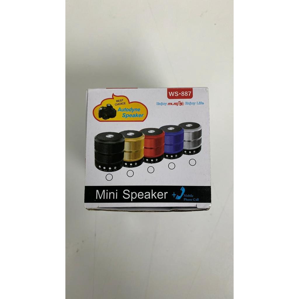 ลำโพงบลูทูธ WS887 ไมค์และลำโพงในตัว สนทนาได้ Mini Bluetooth รองรับ MP3 USB MicroSD