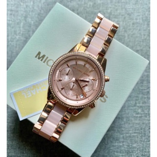 MK6307  MICHAEL KORS Ritz Quartz Chronograph Rose Dial Rose Gold-tone Pink Acetate Ladies Watch