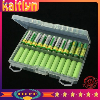 &lt;Kaitlyn&gt; กล่องเก็บแบตเตอรี่ AA AAA 2 ช่อง 48 ชิ้น สําหรับบ้าน