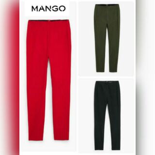 MANGO Slimfit trousers กางเกงขายาวทรงสลิมกางเกงเลกกิ้งขายาว ทรงสวย เนื้อผ้ายืด ใส่กระชับ เก็บทรง