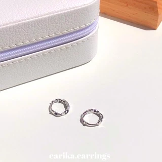 earika.earrings - twist hoop ต่างหูก้านเงินแท้ชุบทองคำขาว/ทอง (มีให้เลือก 3 สี) เหมาะสำหรับคนแพ้ง่าย