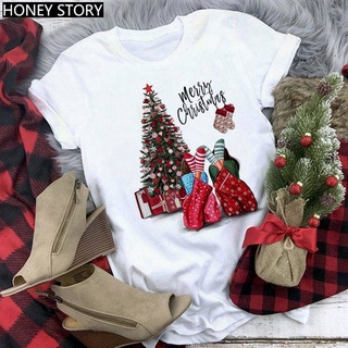 เสื้อยืดผ้าฝ้าย เสื้อยืดคริสต์มาส&amp; T-shirt Krismas lelaki &amp; Merry Christmas 2022 Christmas New Products Christmas Tree F