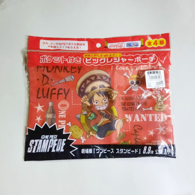 กระเป๋าใส่ของ Coca-Cola x One Piece สีแดง