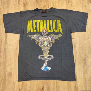 เสื้อยืดผ้าฝ้าย METALLICA KING NOTHING 1996 ©PUSHEAD งานฟอกสีเฟด อารมณ์งานเก่า เสื้อวง เสื้อทัวร์ เสื้อวงร็อคเฮฟวี่เมทัล