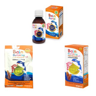 Bain Syrup DHA 70% 150 ml / Bain Baini Gummies High Vitamin C 40.5 g / 108 g อาหารเสริม Vitamin C