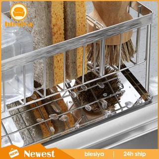 Sink Rack Storage Shelf Sponge Container with Drain Tray for Desktop Kitchen