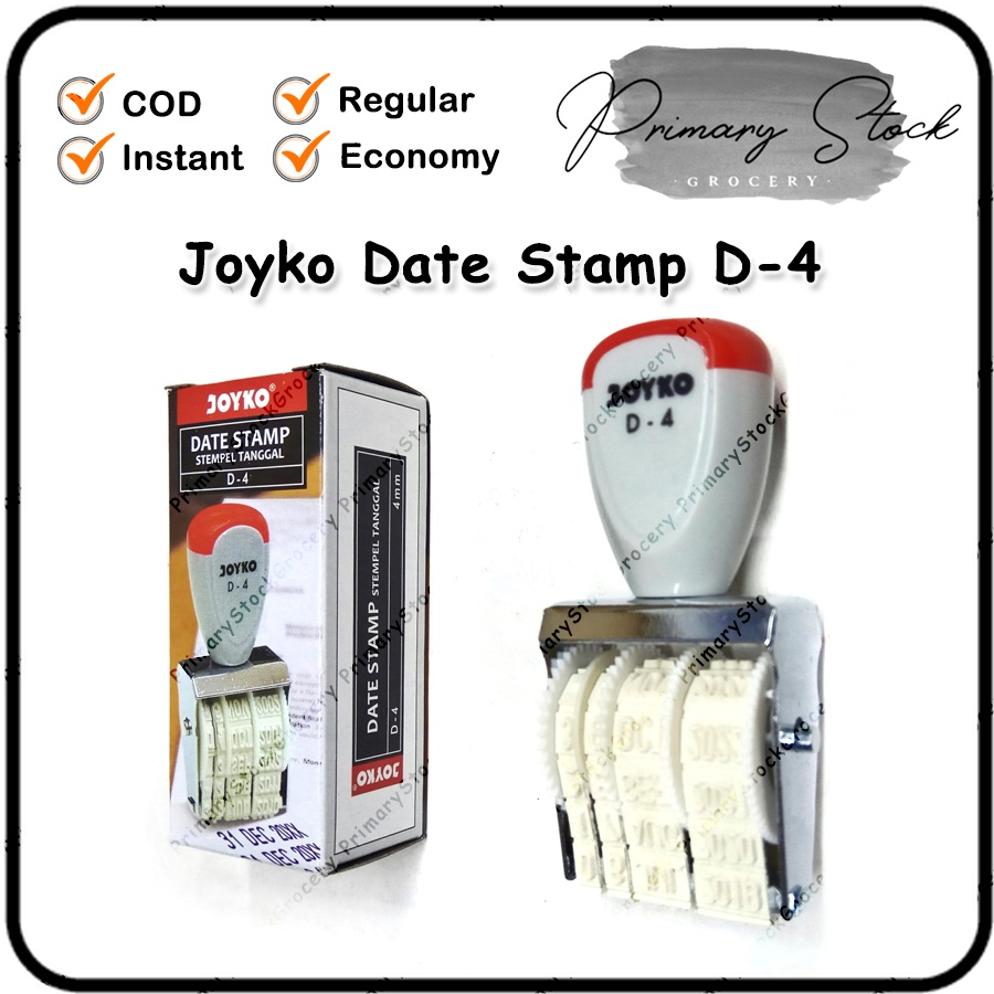 Joyko D4 แสตมป์วันที่ / JOYKO แสตมป์วันที่ D-4 Office Date Stamp Inchill Note Document – แสตมป์วันที