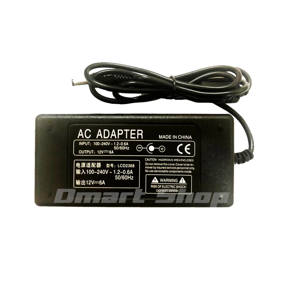 ส่งทันที อะแดปเตอร์ทีวี 72w 12V 6A หัว 5.5 x 2.5mm Adapter Monitor TV อุปกรณ์ไอที thumbnail 3